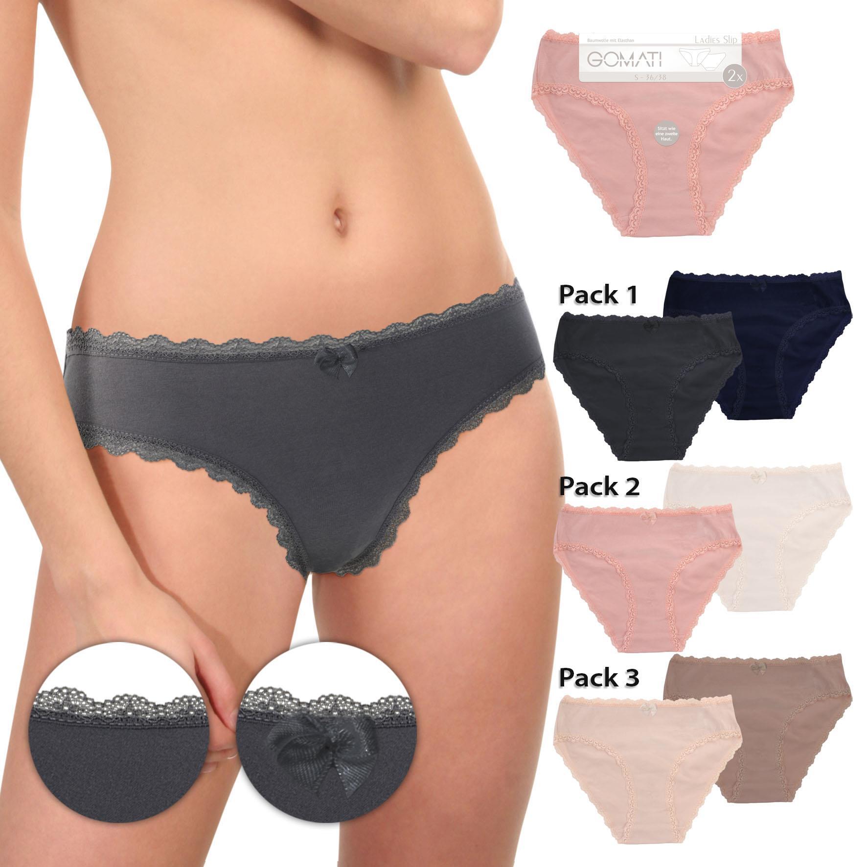 Damen Bikinislip 18123, Spitze, Pack 1, Gr. 48/50, 2er-Pack